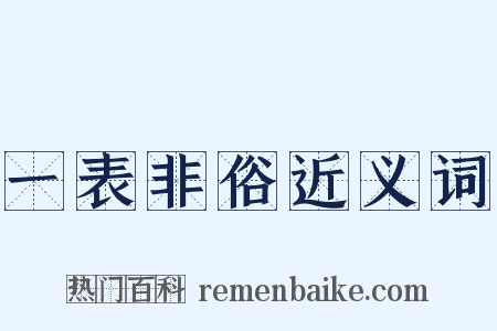 一表非俗近义词是什么意思的图片